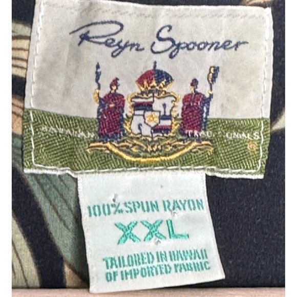 Reyn Spooner Hawaiian Shirt Mens Hibiscus Button Up Camp Short Sleeve Black XXL - Picture 8 of 10